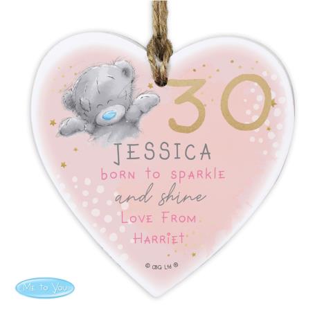 Personalised Me to You Sparkle & Shine Birthday Wooden Heart Decoration £9.99